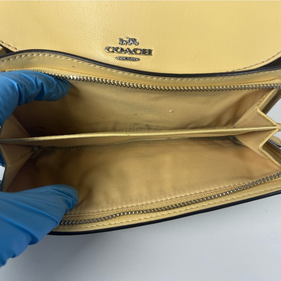 Coach Slim Envelope Wallet In Signature Canvas Color Yellow-CHW0001 - Picture 6 of 7